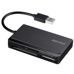 BUFFALO バッファロー BSCR300U2BK USB2.0 マルチカードリーダー ケーブル収納 ブラック(BSCR300U2BK)