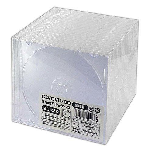 磁気研究所 HI DISC ML-CD05S25PCR CD/DVDケース 5mmスリムケース クリ...