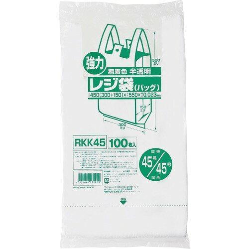 ジャパックス レジ袋(無着色) 関東45号/関西45号 HDPE 半透明 0.023mm RKK45