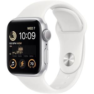 Apple(アップル) Apple Watch SE 第2世代(GPSモデル)- 40mmシルバーアルミニウムケースとホワイトスポーツバンド - レギュラー