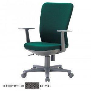 … チェア ミドルバックT型肘タイプ グレー 布張り OA-1255TJGR 1個