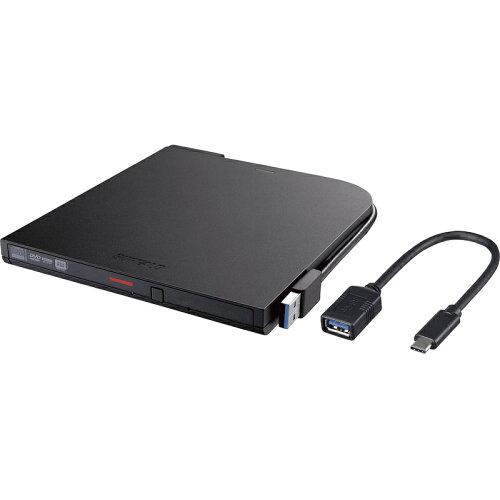 BUFFALO バッファロー USB3.2(Gen1)対応 ポータブルDVD 書込ソフト添付 ブラッ...
