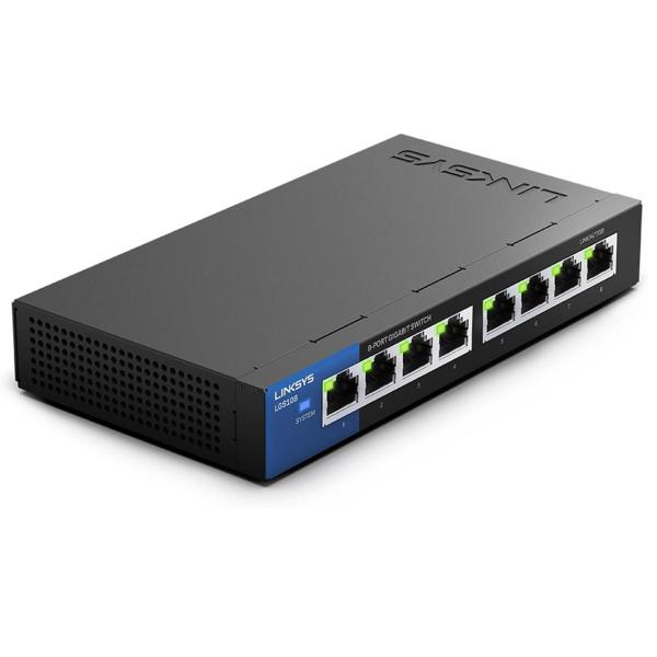 LINKSYS SWITCH. GIGABIT. UNMANAGED. 8-PORT (LGS108...