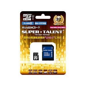 SUPER TALENT スーパータレント UHS-I microSDHCメモリーカード 32GB ...