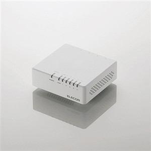 エレコム 10/100Mbps対応スイッチングHub/5ポート/磁石付き/電源外付/ホワイト(EHC-F05PA-JW)