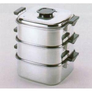 アカオアルミ アカオ アルミ角蒸(大型) 30cm 一重角型蒸し器 硬質