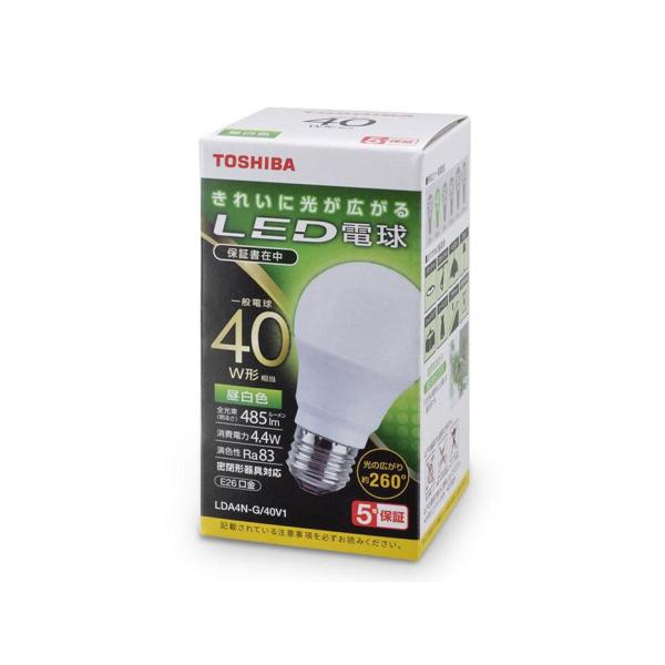TOSHIBA 東芝 東芝 LDA4N-G/40V1 LED電球 40W 昼白色 E26(LDA4N...