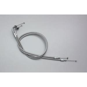 大阪単車用品工業 ハリケーン　HB6215M-10 ロング スロットルケーブル W ステンレスメッシ...
