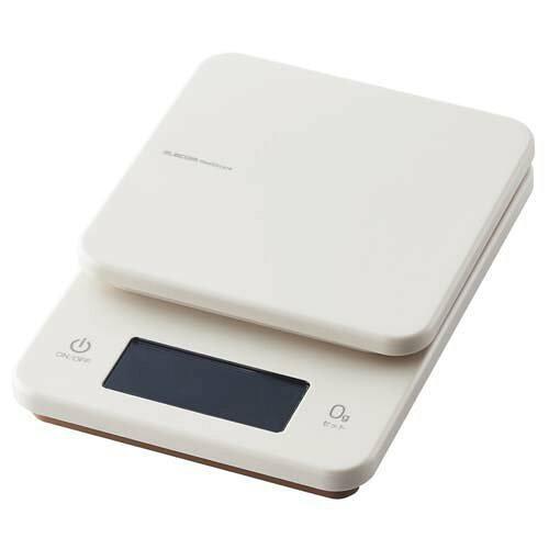 ELECOM エレコム キッチンスケール/計量器/最大3kg/最小0.5g表示/アイボリー(HCS-...