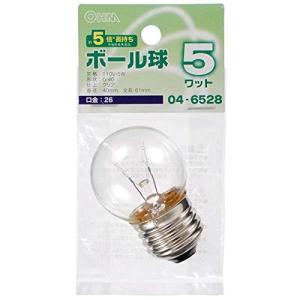 OHM オーム電機 ミニボール球 G40 E26/5W クリア (04-6528)