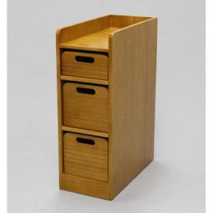 オスマック(Osmac) 天然木桐材の軽量トレイワゴン W20×3段 ライトブラウン TRW-204...