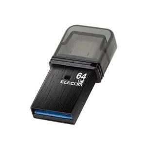 ELECOM エレコム USBメモリ/USB3.2(Gen1)/Type-C/キャップ式/64GB/ブラック(MF-CAU32064GBK)｜ecjoyecj24