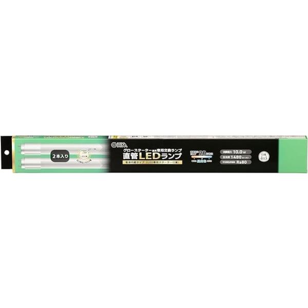 OHM オーム電機 直管形LEDランプ(20形/昼白色/1480lm/10W/片側給電/2本入) L...