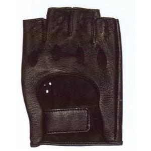 Lezax(レザックス) ドライビンググローブ 半指 羊革 黒・08 (6120br)