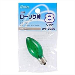OHM オーム電機 点滅ローソク球(8W/グリーン/C-7/E12) 入数:5