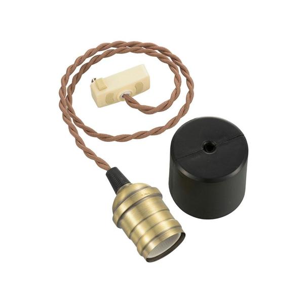 OHM オーム電機 ペンダントソケットライト(E26/引掛シーリング式/真鍮TypeB) 電球別売