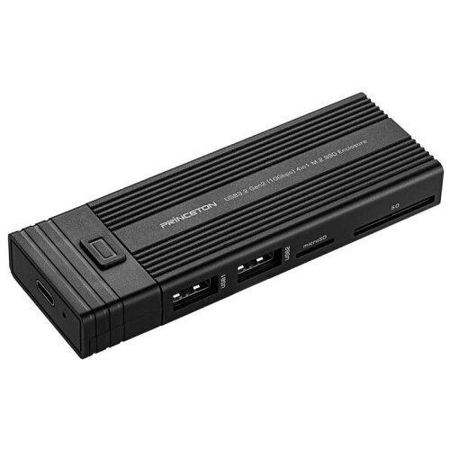 プリンストン 4in1 カードリーダー機能付き M.2 SSDケース(USB Type-A×2 / ...