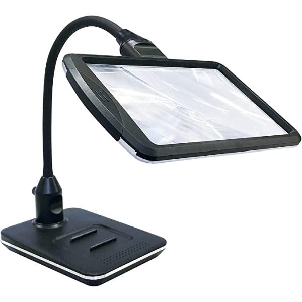 共栄プラスチック ルーペ スタンドライトルーペ LEDライト付き ブラック SR-75C-BL