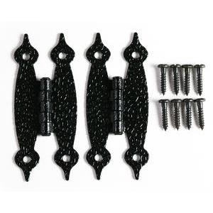 HILOGIC ハイロジック 17483 WH-12ウエスタン蝶番 EB柄蝶型 黒色 2枚入