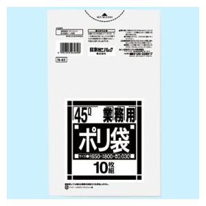 日本サニパック 日本サニパ ポリゴミ袋 N-43 透明 45L 10枚 882071｜ecjoyecj26