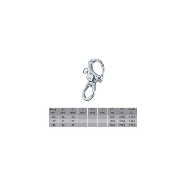 LINDEMANN Wichard スナップシャックル スイベル 80mm (2373 1545)