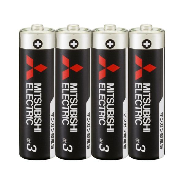 MITSUBISHI 三菱電機 マンガン(黒)乾電池単3形4本パック (R6PUD4S 7133)