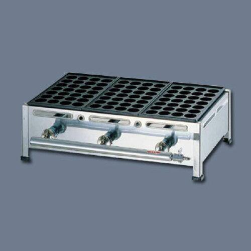 TKG テイケイジイ 遠藤商事 関西式たこ焼器（２８穴）　３枚掛ＬＰガス GTK237