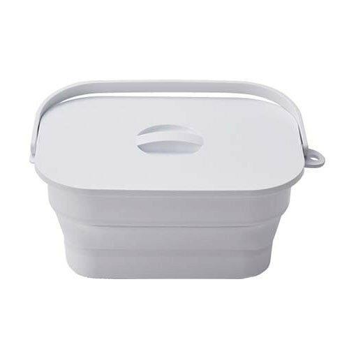 イセトウ(Isetou) 折りたためるつけ置き洗いバケツ ホワイト 7L 洗濯板付 たたんでコンパク...