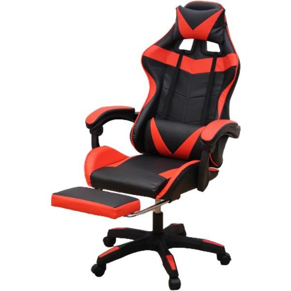 谷村実業 フットレスト付きレーシングチェア（レッド） TAN-209（RED）