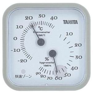 TANITA タニタ アナログ温湿度計 置き掛け両用タイプ/マグネット付 グレー TT-557-GY