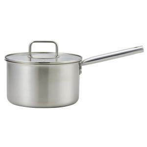 ベストコ ソースパン 20cm サテン エコーズ 軽い 見える ステンレス ガラス蓋付 IH対応 ND-6343