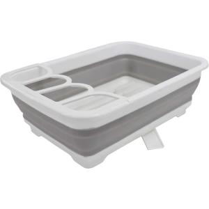 タマハシ(TAMAHASHI) 水切りラック用 デイズ 折り畳み水切りバスケット (コンパクトタイプ) 37.2×27.5×12.3cm ホワイト・グレー DS-08