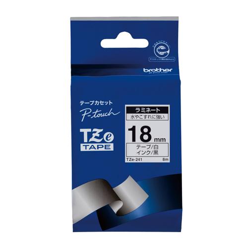 BROTHER ブラザー ブラザー工業 TZeテープ ラミネートテープ(白地/黒字) 18mm TZ...