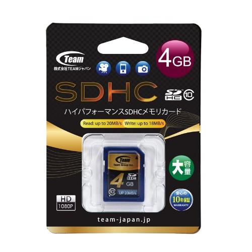 Team SDHC SDカード CLASS10 4GB 20Mb/s(TG004G0SD28K)