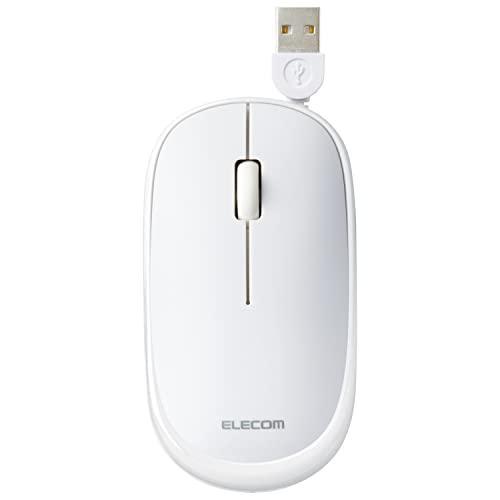 ELECOM エレコム マウス/有線/3ボタン/薄型/ケーブル巻取式/ホワイト(M-TM10UBWH...