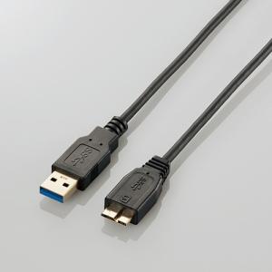 ELECOM エレコム 極細USB3.0ケーブル(A-microB)/1.0m/ブラック(USB3-...