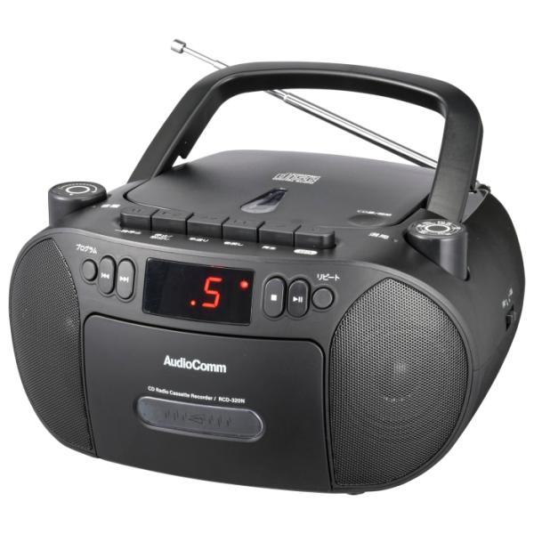 OHM オーム電機 CDラジオカセットレコーダー(口径56mmスピーカー2基/2電源/AC100V、...