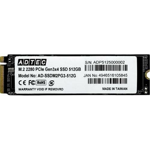 ADTEC アドテック SSD M.2 NVMe PCIe Gen3x4 (2280) 512GB(...