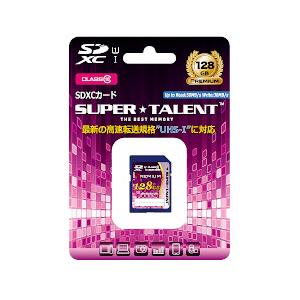 SUPER TALENT スーパータレント UHS-I SDXCメモリーカード 128GB Clas...