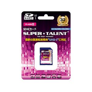SUPER TALENT スーパータレント UHS-I SDHCメモリーカード 32GB Class...