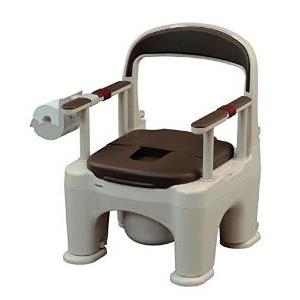ポータブルトイレ＜座楽＞ラフィーネ 脱臭ソフト便座(前後傾斜脚付き
