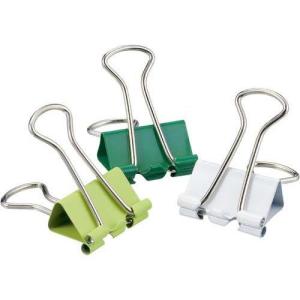 カウネット ダブルクリップ 緑色ミックス 中25mm 10個入