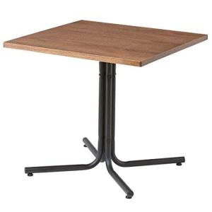 カフェテーブル 正方形 四角 十文字脚 天然木 スチール おしゃれ 木目