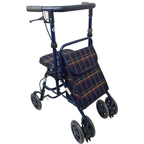 島製作所 フォルテライト(格子ネイビー) 最大使用者体重 80kgs シルバーカーシリーズ