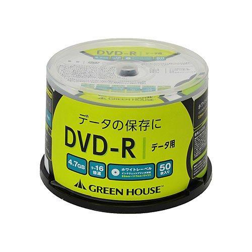 グリーンハウス(GREEN HOUSE) DVD-R データ用 1-16倍速 50枚スピンドル GH...