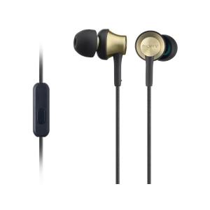 SONY ソニー イヤホン MDR-EX650AP:カナル型 真鍮製ハウジング マイク付 ブラスブラ...