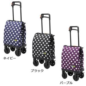 ユーバ産業 ショッピングカート サイドフィット 前方キャスタータイプ ブレーキ付き 水玉 SW-0238 ブラック