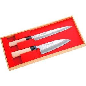 ヤクセル 関藤平 鎚起包丁2本組セット(刃渡り 刺身/205mm、出刃/165mm) 32056