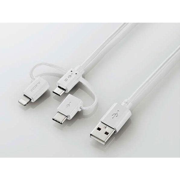 ELECOM エレコム スマートフォン用USBケーブル/3in1/microUSB+Type-C+L...