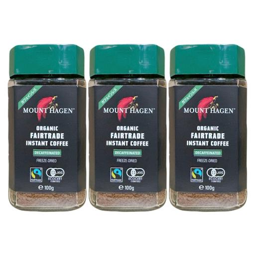 マウントハーゲン カフェインレス オーガニック インスタントコーヒー 100g 3個セット 緑キャッ...